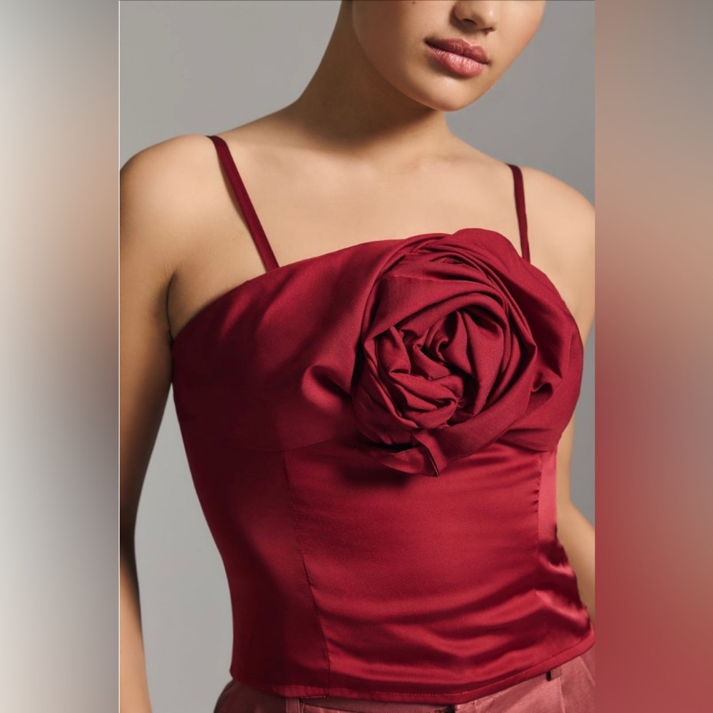 Anthropologie Let Me Be 3-D Rose Top - Picture 4 of 14